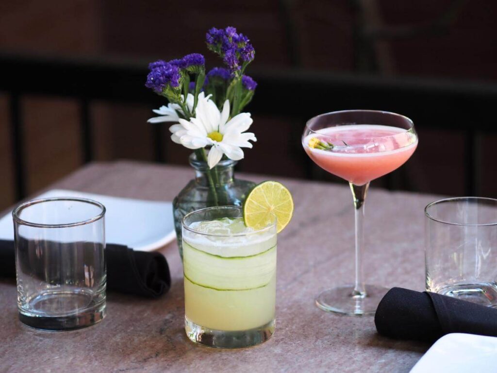 cocktails on the patio at seasons