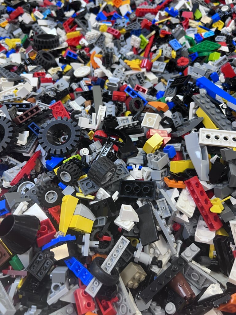 box of assorted legos, fun for father's day