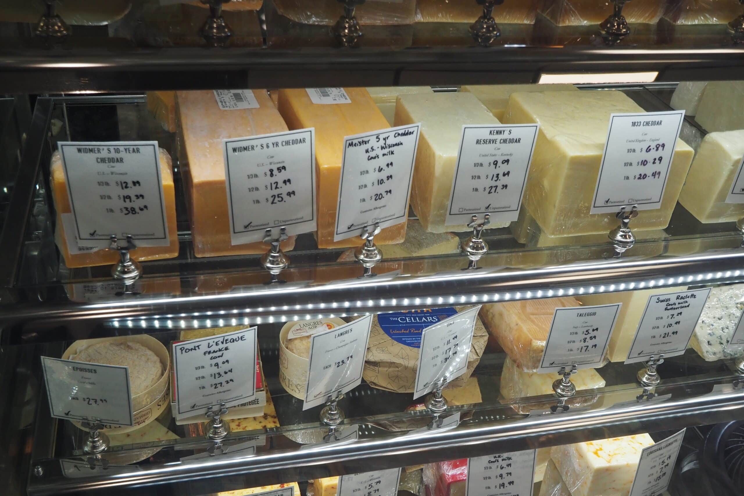 variety of cheeses at Euphoric Cheese Shop in Farragut