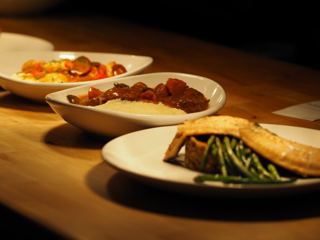 three plates of food from Elkmont Station, food for father's day