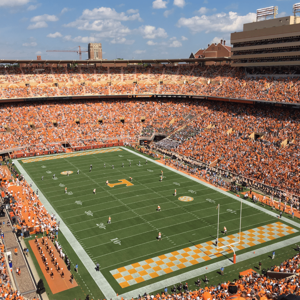 UT Neyland Stadium Crowd, football field in Knoxville, Tennessee