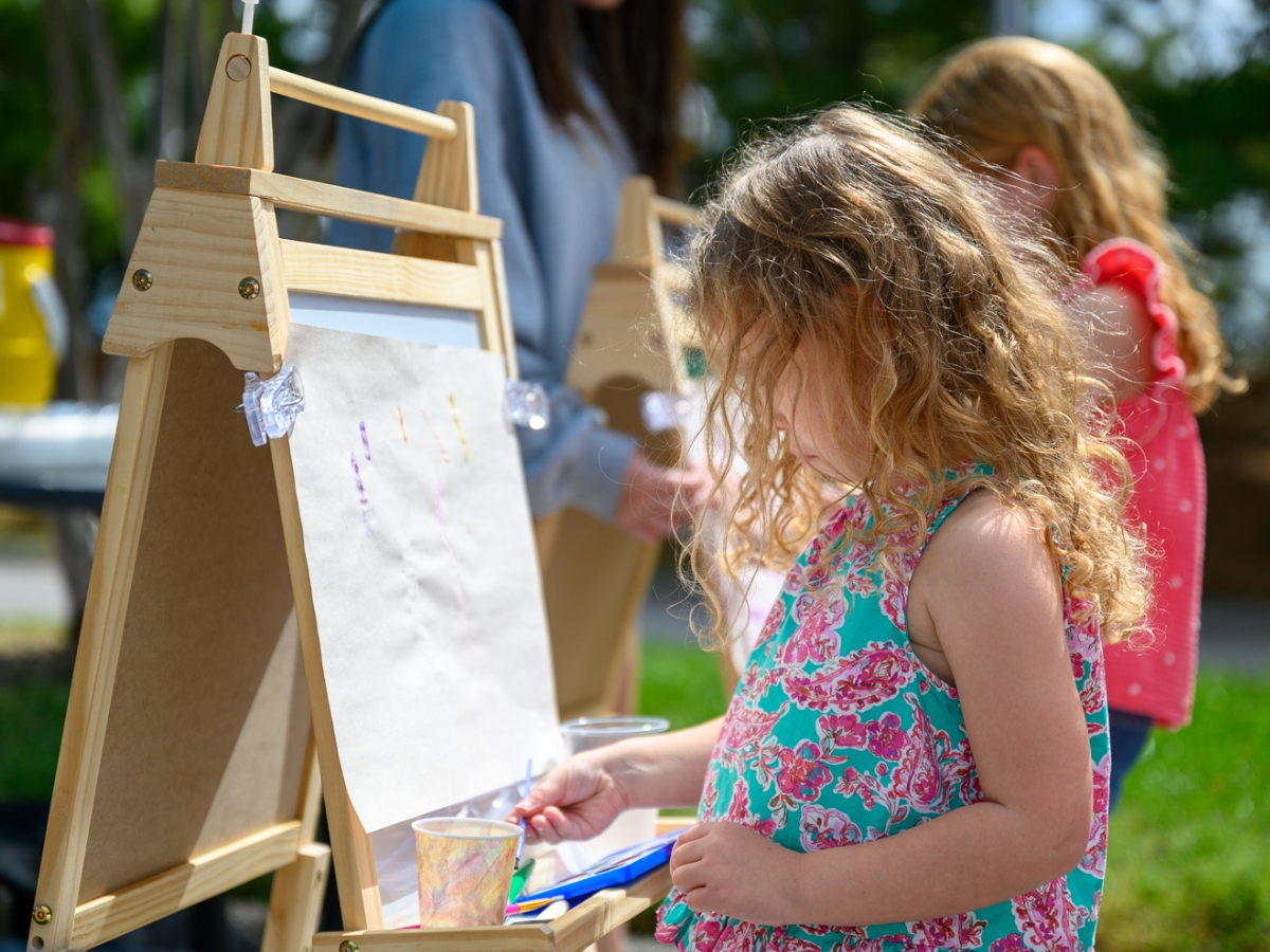 children painting at art fest