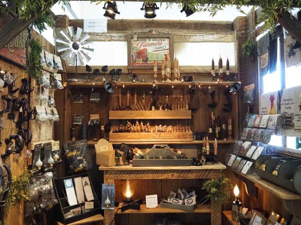 an eclectic display at The Shoppes at Homespun