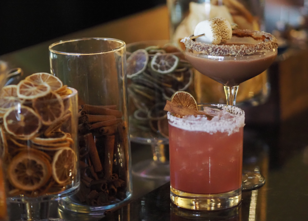 toasted s'mores martini and cranberry margarita from Seasons Innovative Bar & Grille