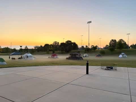 Family Campout, tents at McFee Park in Farragut