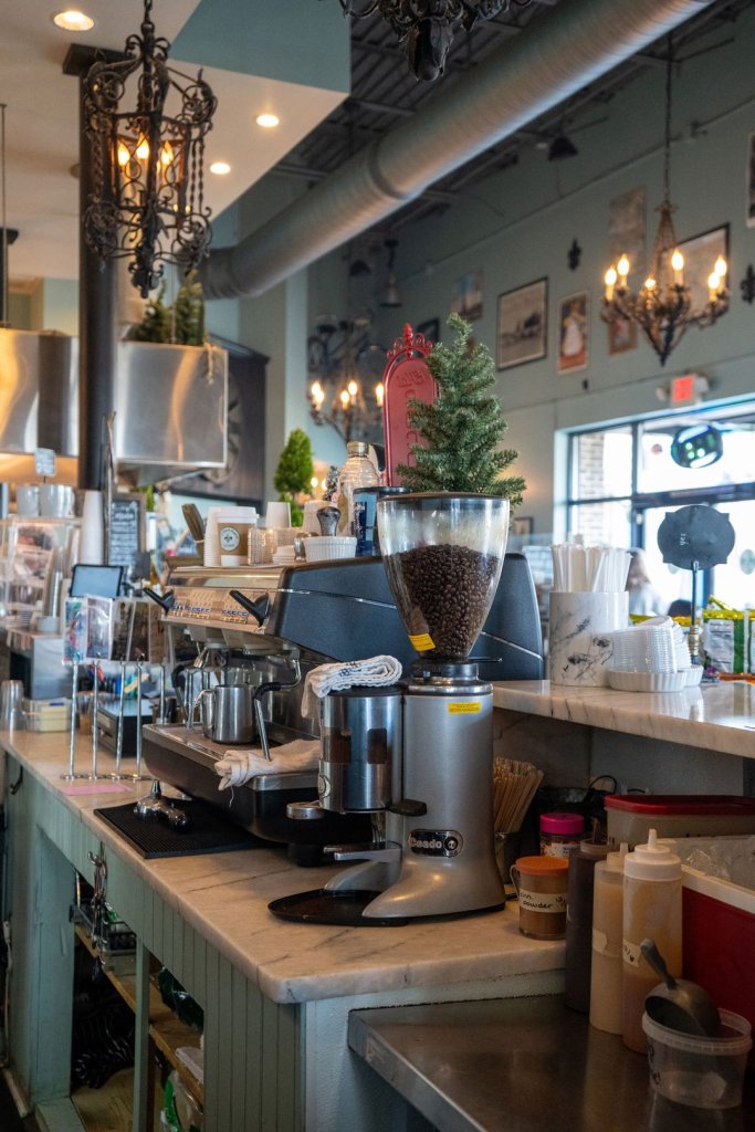 the coffee bar at French Market Creperie